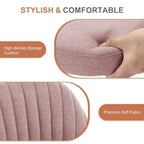 Pink Fabric Armless Swivel Office Chair With Wheels For Home