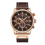 Men's Waterproof Elegant Sport Watch With Chronometers Day View, Leather  Belts And Hardlex Scratch Resistant Glass Perfect Gift For Him