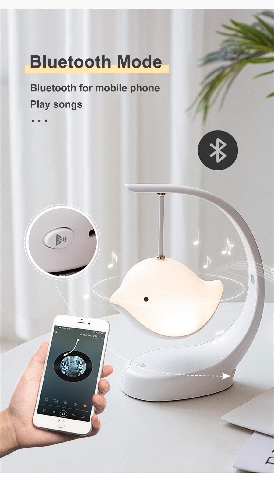 Smart Bluetooth-Compatible Music LED Night Light & Speaker Touch Control USB Rechargeable