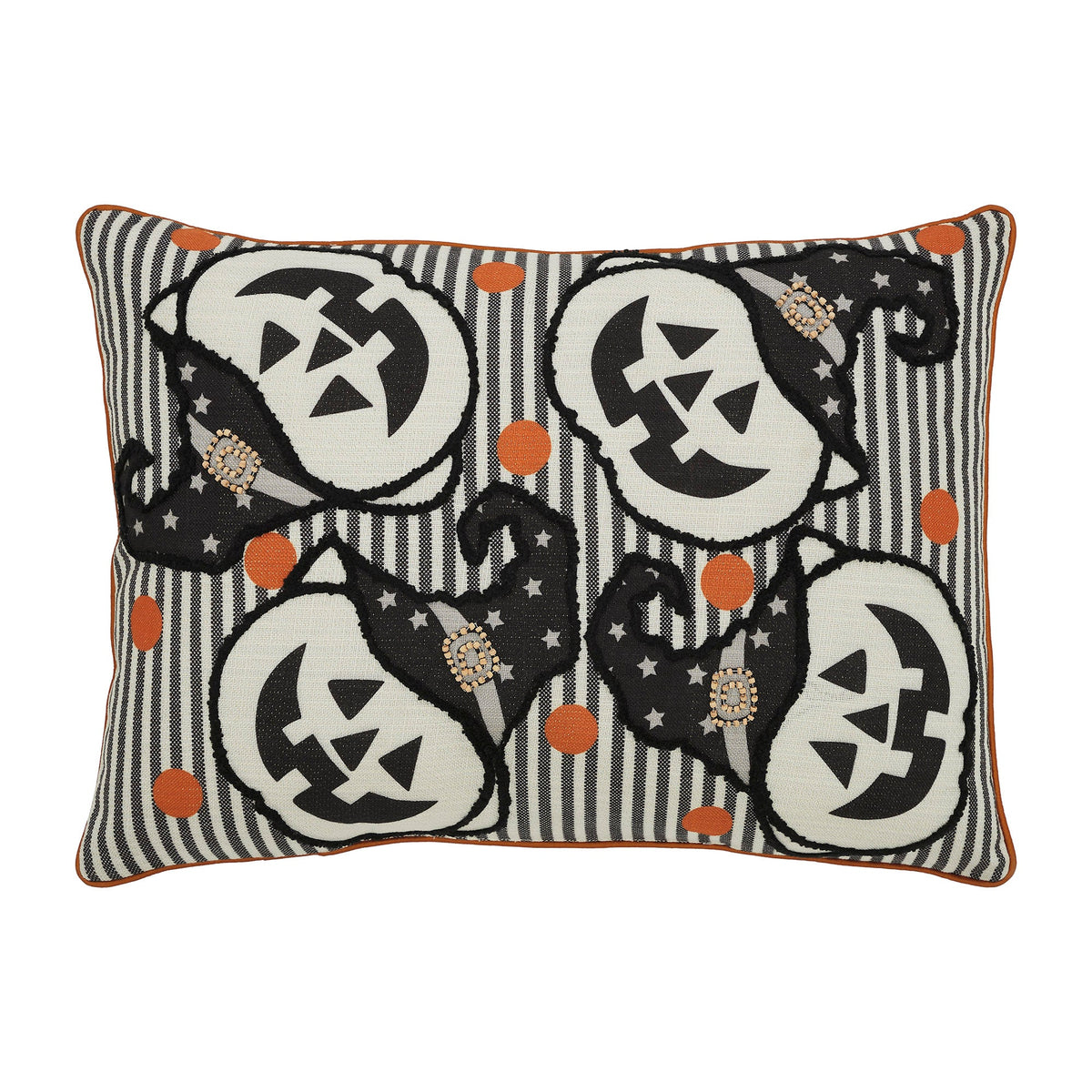 Cozy Jack-O'-Lantern Halloween Accent Pillow – Spooky Vintage Fall Decor