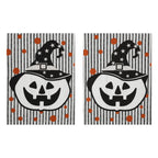 Whimsical Jack-o'-Lantern Halloween Kitchen Towels – Set of 2 Fall Tea Towels