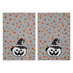 Whimsical Jack-o'-Lantern Halloween Kitchen Towels – Set of 2 Fall Tea Towels