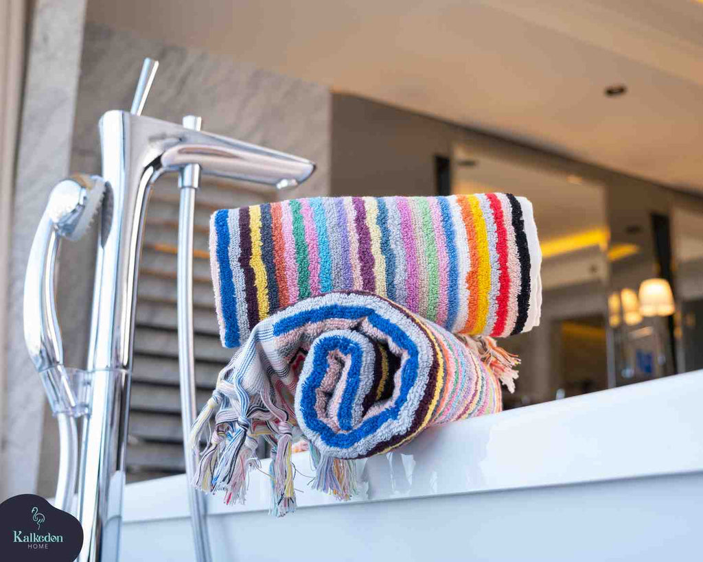 Striped Hand Towel for Bath & Kitchen