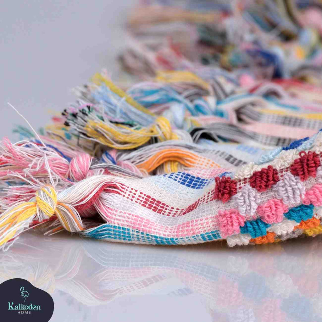 Turkish Cotton Pom Pom Bath Towel