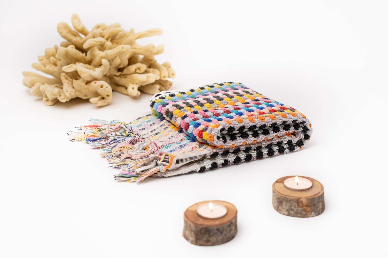 Turkish Cotton Pom Pom Hand Towel
