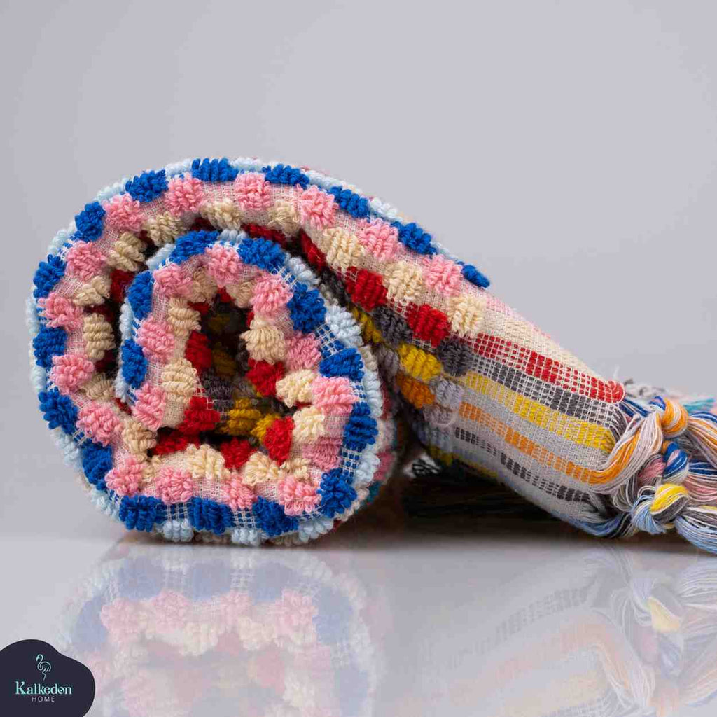 Turkish Cotton Pom Pom Hand Towel