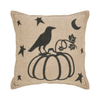 Raven & Pumpkin Gothic Fall Throw Pillow