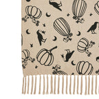 Midnight Harvest Pumpkin & Raven Woven Throw Blanket – 50" x 60" Cozy Fall Accent