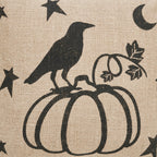 Raven & Pumpkin Gothic Fall Throw Pillow