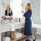 Waffle Piping Bathrobe – Lightweight Spa Comfort