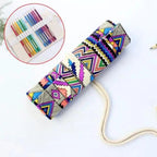 Roll Up Canvas Wrap Pencil Bag For Students Stylish Stationary Storage Pouch Unique Pencil Case For School