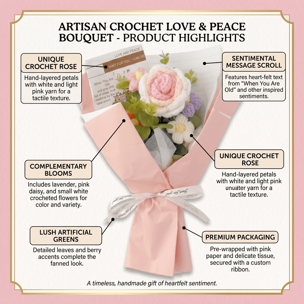 Rose Crochet Bouquet Lovely, Lasting Gift for Any Occasion