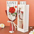 Rose Crochet Bouquet w/ Luxury Gift Bag and Fairy Lights, 3 colors