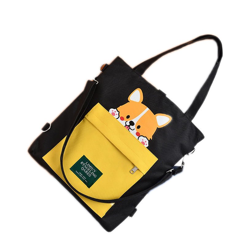 Cute Doggy Tote Bag – Canvas Crossbody Bag for Dog Lovers