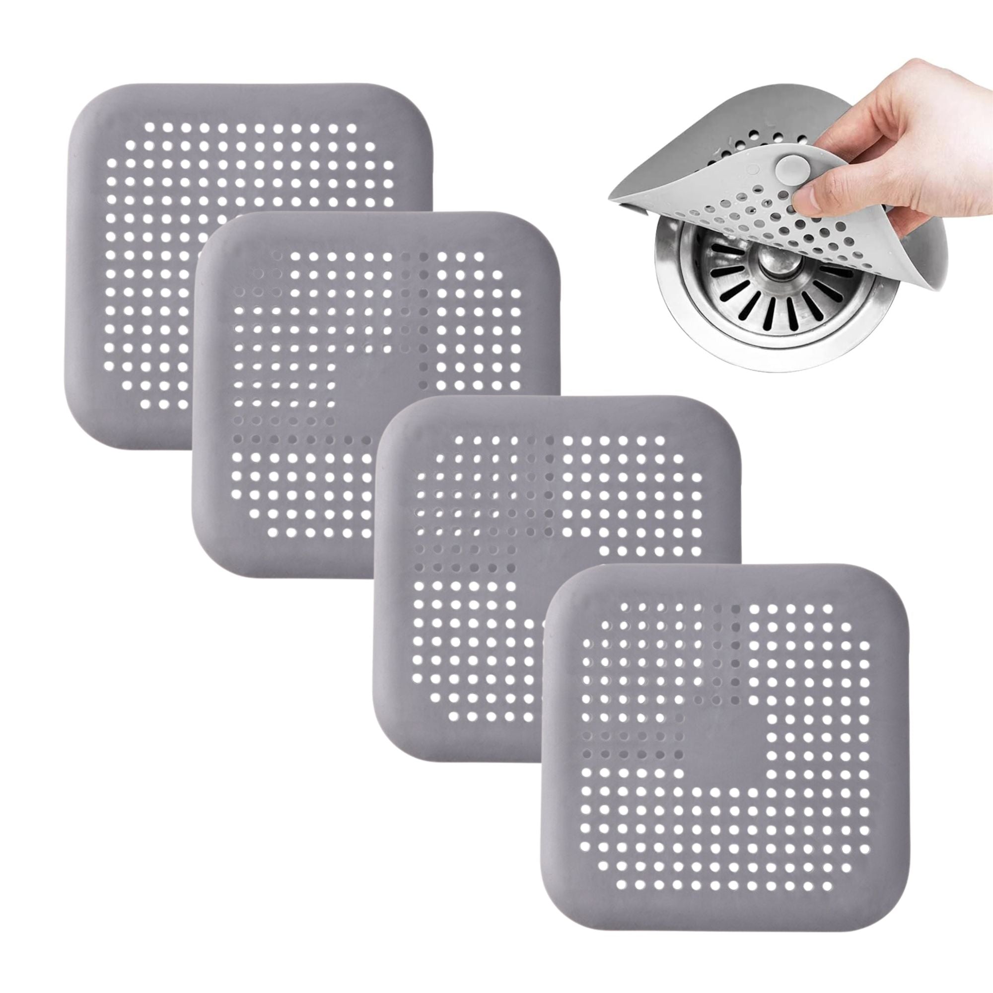 Square Silicone Sink Strainer with Suction