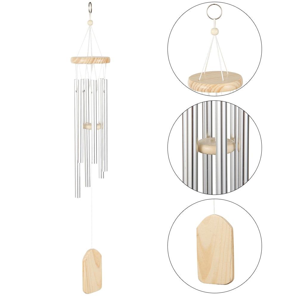Silver "Tintinnabulation" Wind Chime For Outdoor or Indoor Blessings