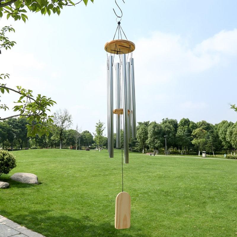 Silver "Tintinnabulation" Wind Chime For Outdoor or Indoor Blessings