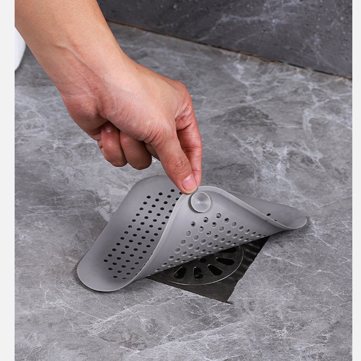 Square Silicone Sink Strainer with Suction