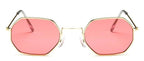 Small Frame Sunglasses For Women Small Square Polarized Sunglasses for Men and Women Polygon Mirrored Retro Shape Metal Design Sun Glasses for Men New Fashionable Ocean Lens