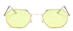 Small Frame Sunglasses For Women Small Square Polarized Sunglasses for Men and Women Polygon Mirrored Retro Shape Metal Design Sun Glasses for Men New Fashionable Ocean Lens