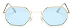 Small Frame Sunglasses For Women Small Square Polarized Sunglasses for Men and Women Polygon Mirrored Retro Shape Metal Design Sun Glasses for Men New Fashionable Ocean Lens