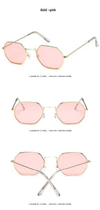Small Frame Sunglasses For Women Small Square Polarized Sunglasses for Men and Women Polygon Mirrored Retro Shape Metal Design Sun Glasses for Men New Fashionable Ocean Lens