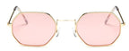 Small Frame Sunglasses For Women Small Square Polarized Sunglasses for Men and Women Polygon Mirrored Retro Shape Metal Design Sun Glasses for Men New Fashionable Ocean Lens