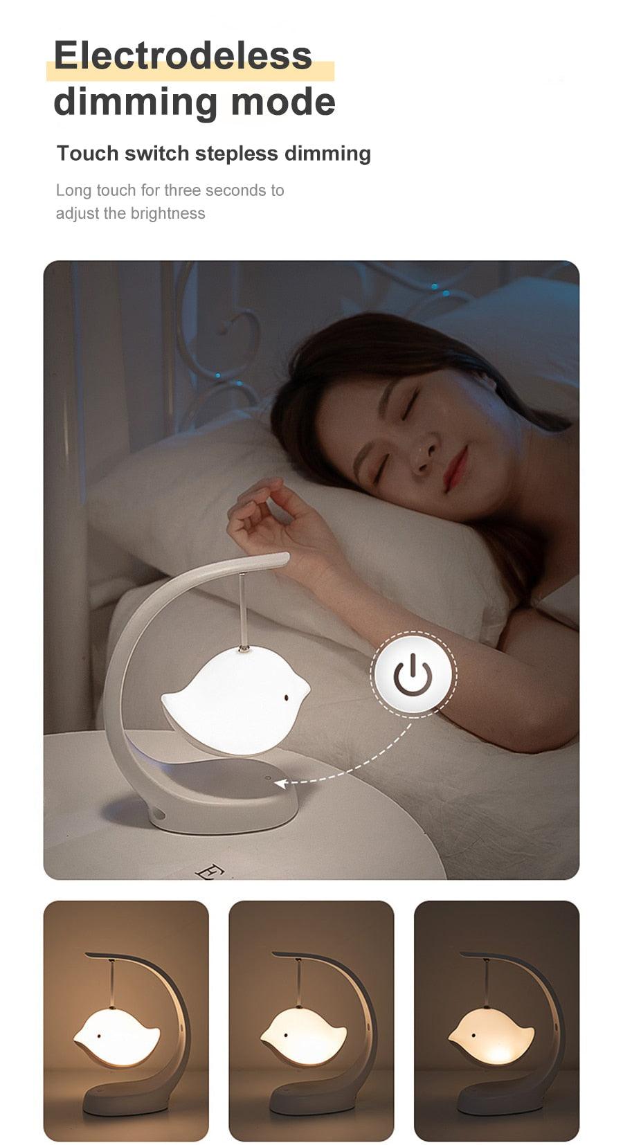 Smart Bluetooth-Compatible Music LED Night Light & Speaker Touch Control USB Rechargeable