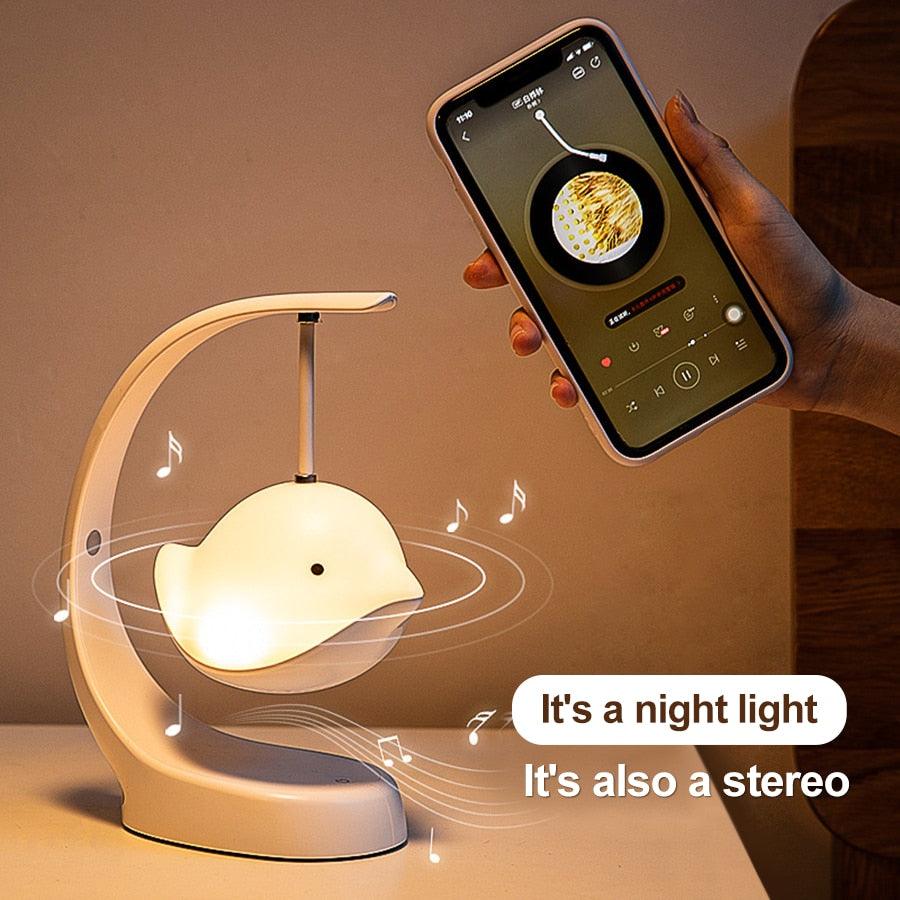 Smart Bluetooth-Compatible Music LED Night Light & Speaker Touch Control USB Rechargeable