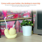 Snail Led Table Lamp Cute Pen Holder Desk Light Reading Study Children Bedroom College Dorm Eye Protection Adjustable Organizer Cute Study Lamps for Bedroom Décor