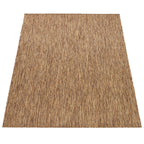 Solid Outdoor Rug for Patio or Balcony weatherproof in Mottled Brown Beige