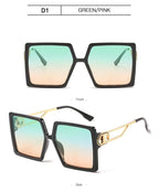 Square Oversized Sunglasses for Women Men Flat Top Fashion Shades Big Frame Sunglasses For Women With Hollow Glasses & New Legs Fashionable Sunglasses For Men & Women