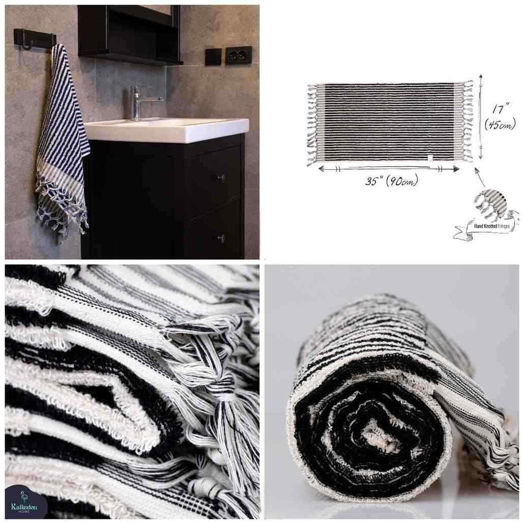 Striped Hand Towel for Bath & Kitchen