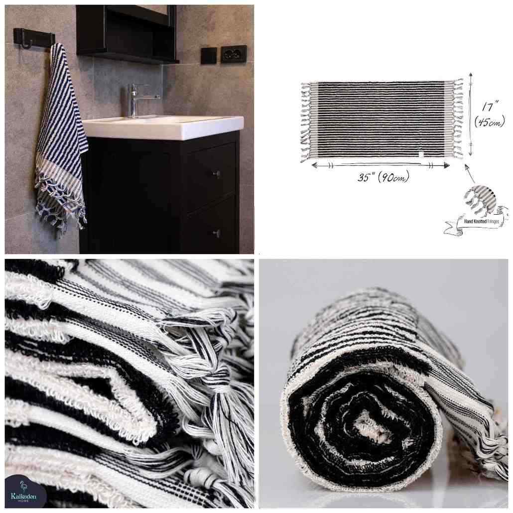 Striped Hand Towel for Bath & Kitchen