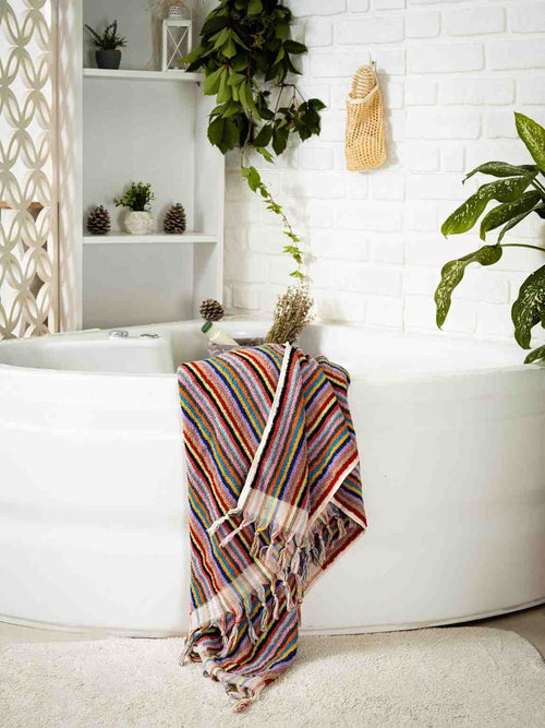 100% Organic Cotton Striped Bath Towel
