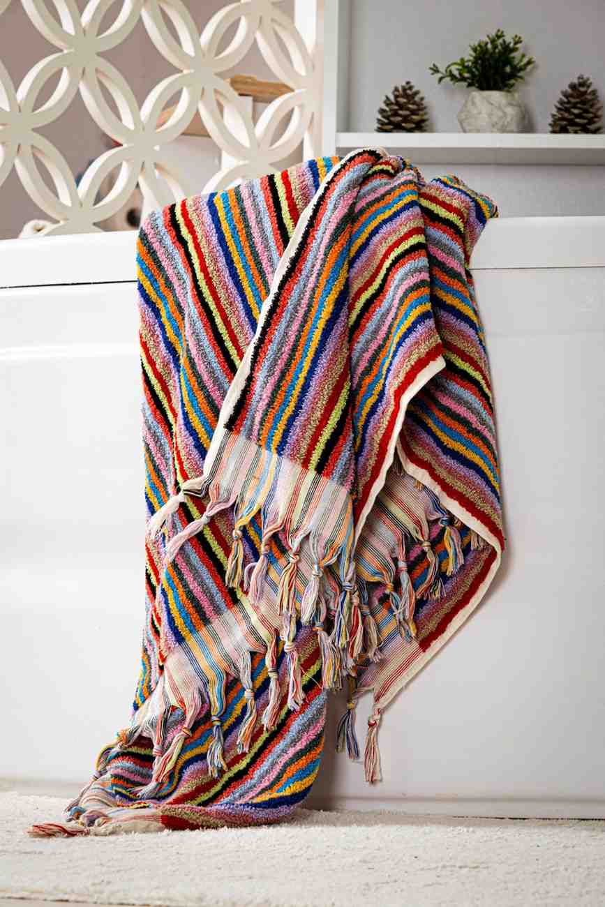 100% Organic Cotton Striped Bath Towel