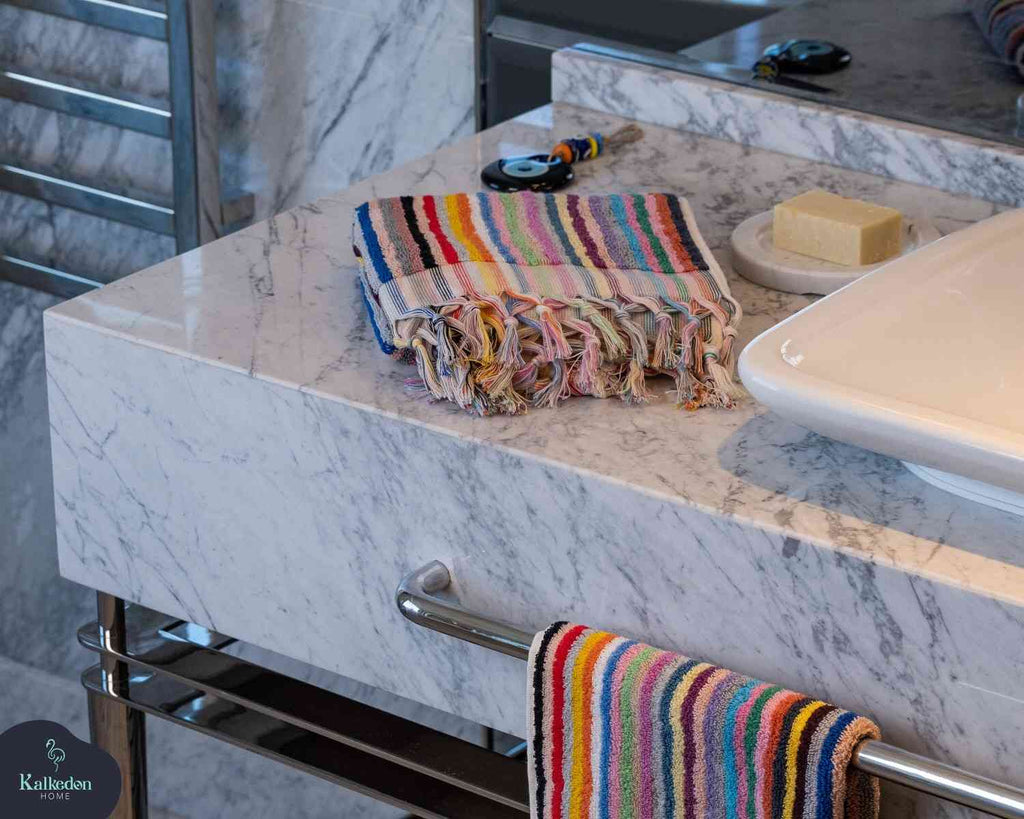 Striped Hand Towel for Bath & Kitchen