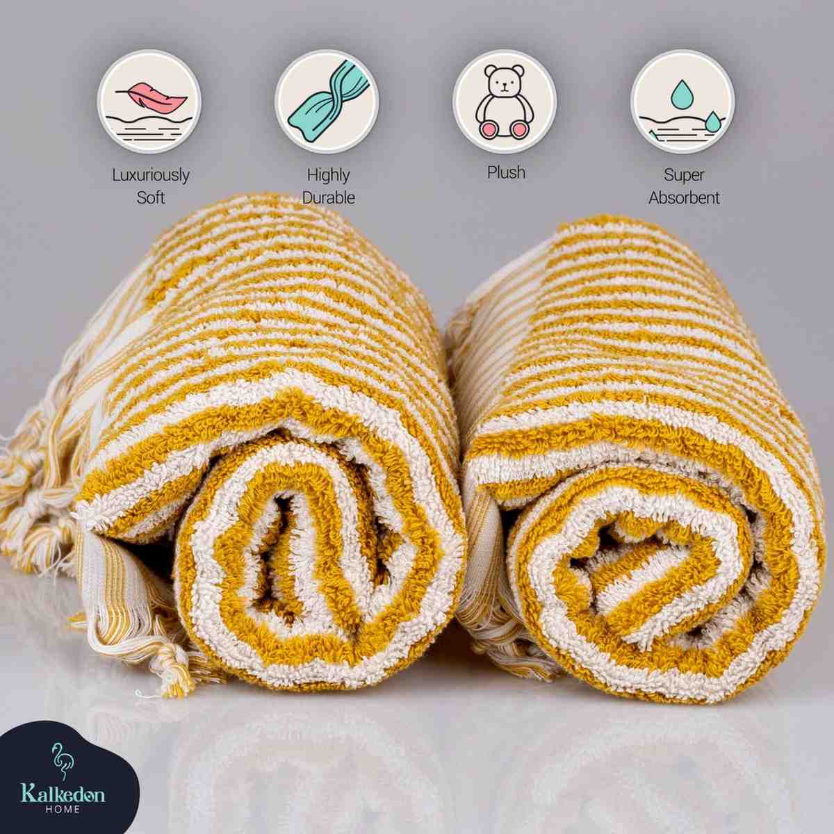 Striped Hand Towel for Bath & Kitchen