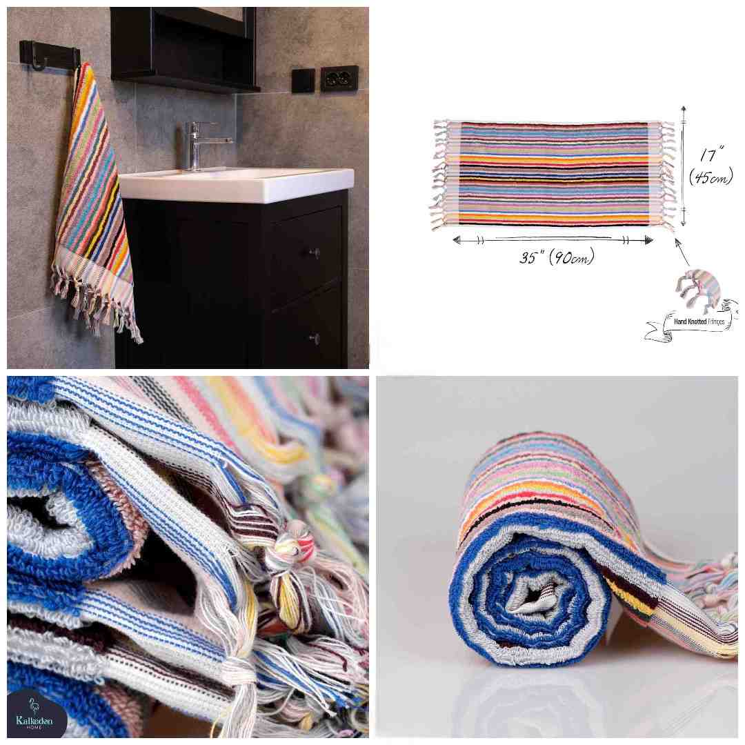 Striped Hand Towel for Bath & Kitchen