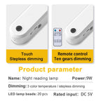 Table Lamp Office Study Lights Desk Lamp USB Led Light Rechargeable Reading Lamp Touch Switch Bedside Bedroom Dormitory Light Decorative Table Lamp Cute Study Lamps for Bedroom Décor