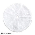 White Christmas Tree Skirt Plush Faux Fur Xmas Tree Carpet Merry Christmas Tree Decorations Ornament New Year Home Decor