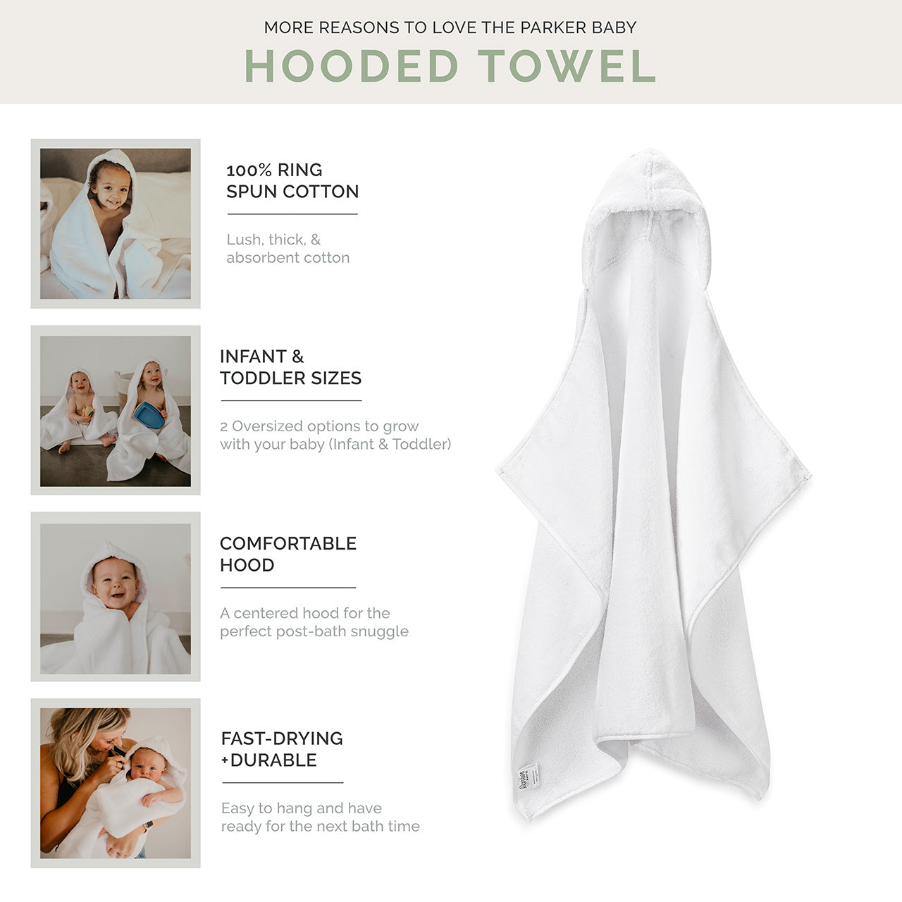 100% Cotton, Thick Hooded Children's Bath Towel