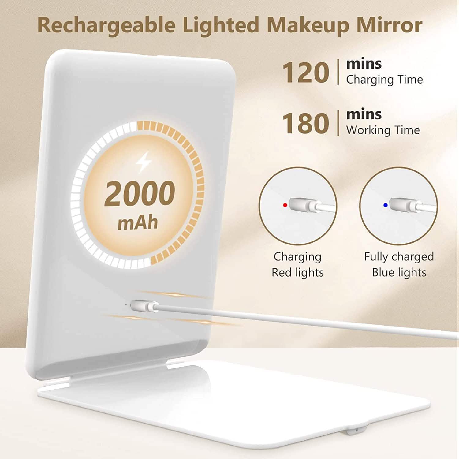 10X Magnifying Mirror with Adjustable Lighting- Travel or Home use