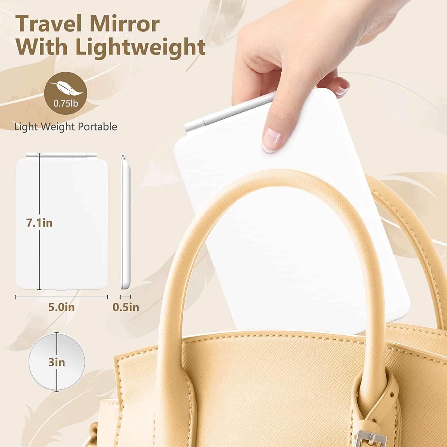 10X Magnifying Mirror with Adjustable Lighting- Travel or Home use