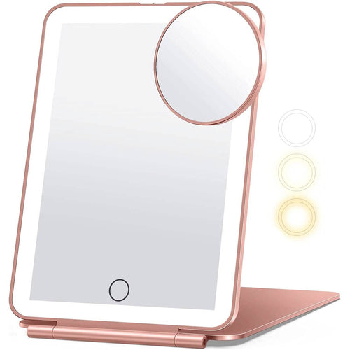 10X Magnifying Mirror with Adjustable Lighting- Travel or Home use