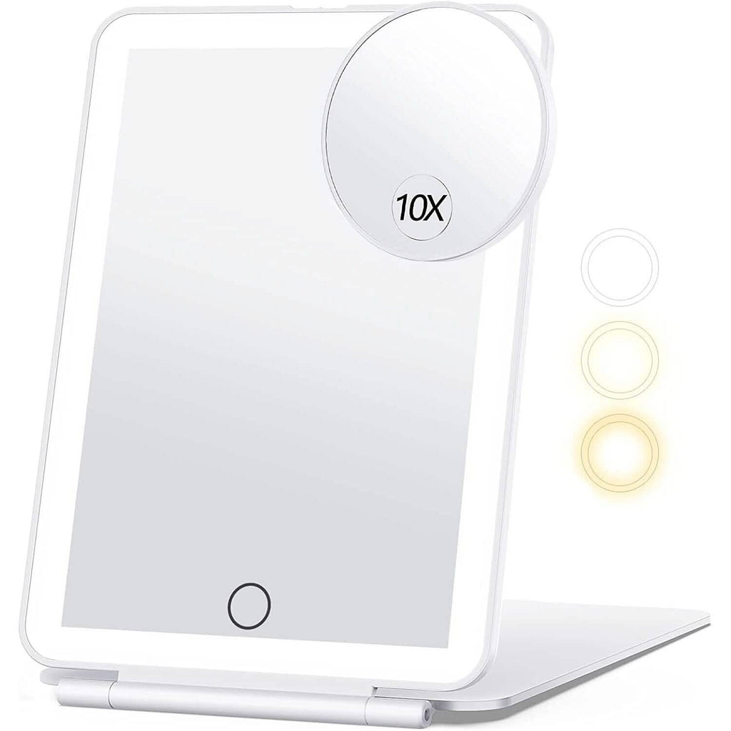 10X Magnifying Mirror with Adjustable Lighting- Travel or Home use