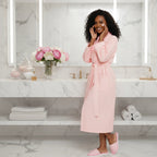 Waffle Piping Bathrobe – Lightweight Spa Comfort
