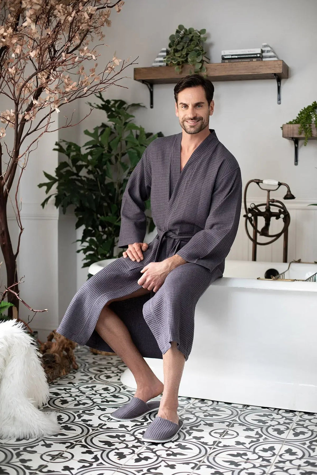Waffle Bathrobe for Men