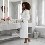 Waffle Piping Bathrobe – Lightweight Spa Comfort