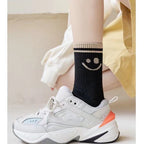 5 Pairs Smiley Face Crew Socks Gift Set–  for Women